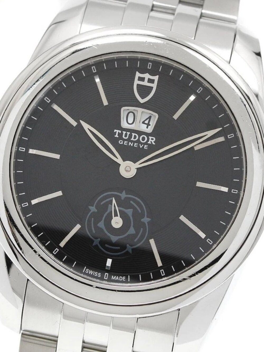 TUDOR Glamour 57000 Double date Black Dial Automatic Men's Watch_948058